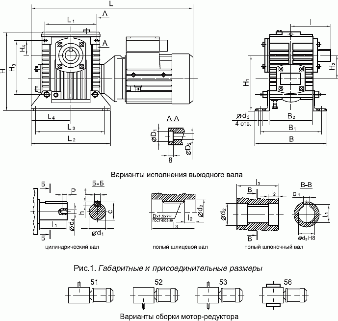 Габаритные и присоединительные размеры