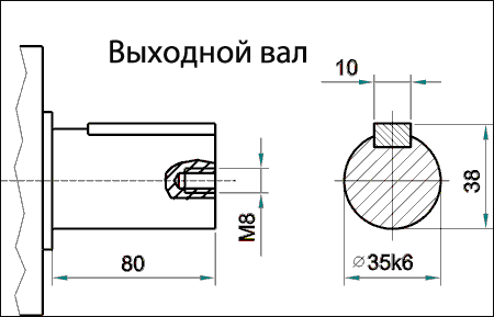 Габаритные и присоединительные размеры Ч-80